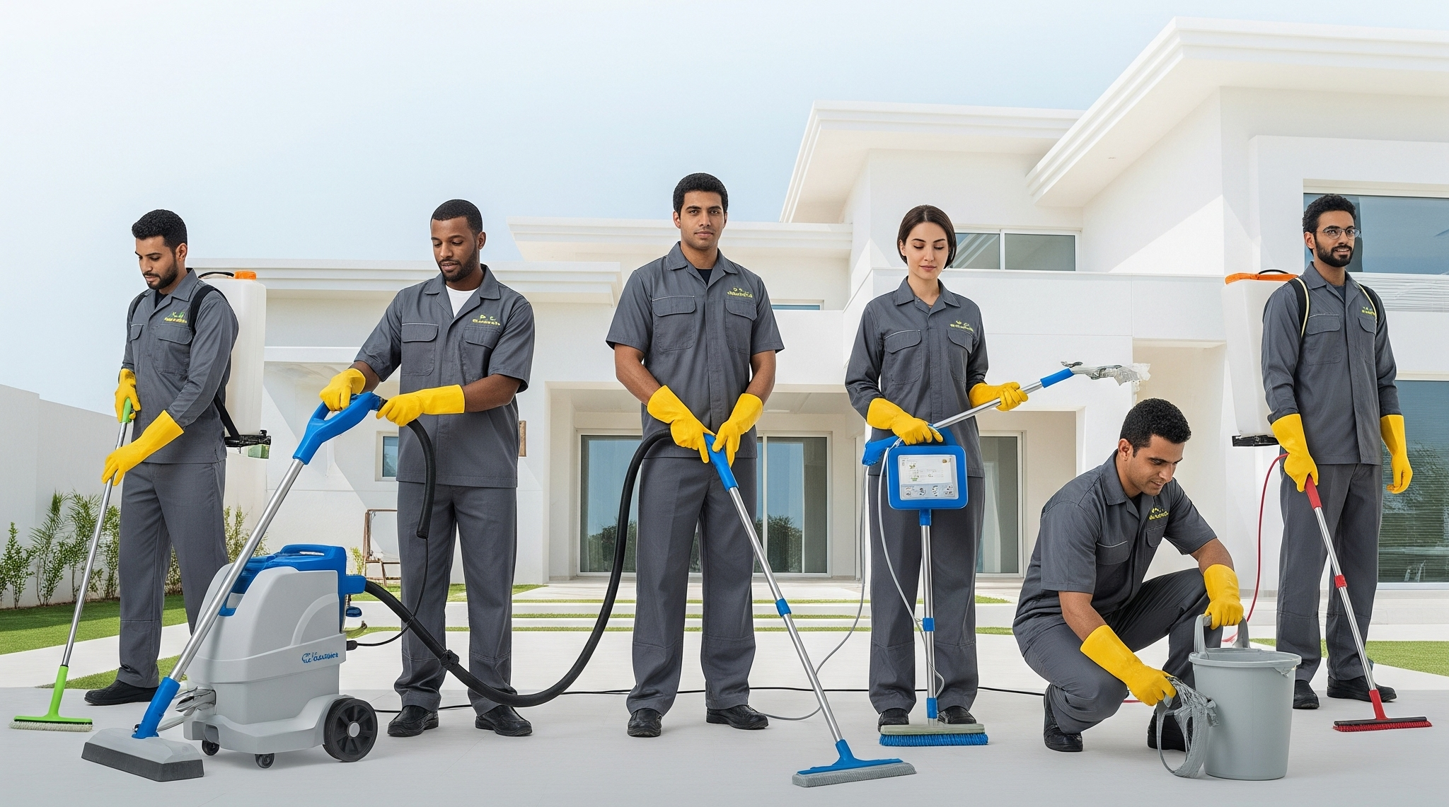 فريق عمل شركة الرؤية لمكافحة الحشرات بالدمام